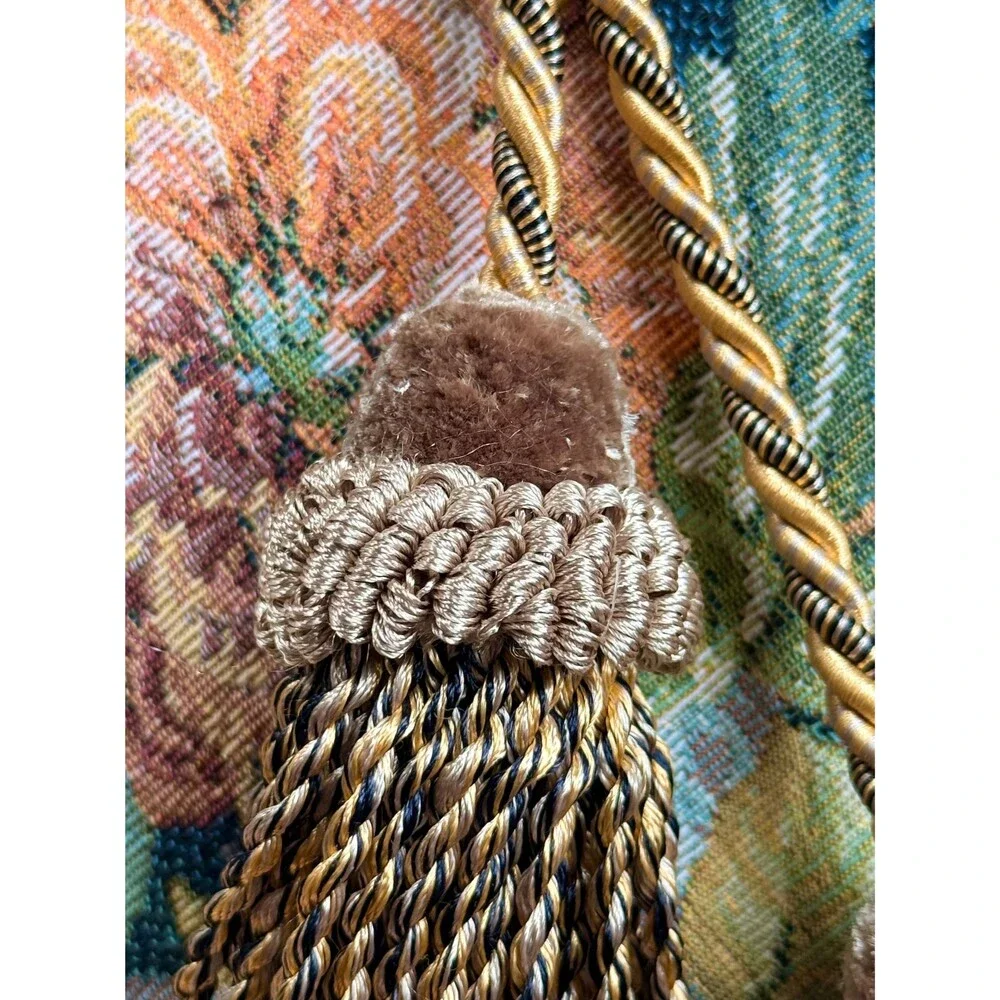 Vintage Curtain Tieback Double Tassel Drapery Holdback Traditional Window Decor